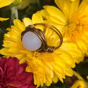 Handcrafted wire and jewel rings